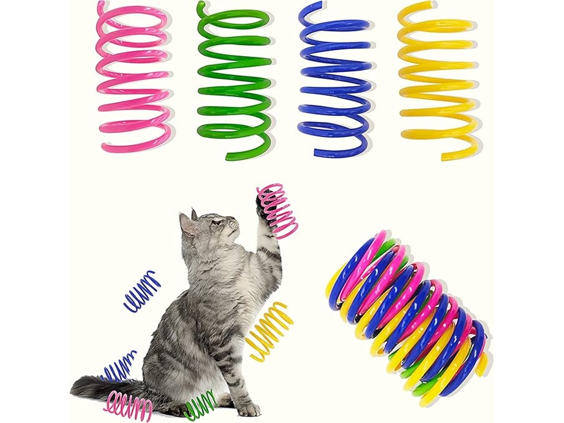 Paquete de 4 juguetes con resortes helicoidales para gatos Siurn