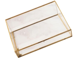 Joyería Sencilla Lujosa Elegante Noble Forma Trapezoidal Cristal Dorado Soporte Exhibir Collares Pulseras Caja