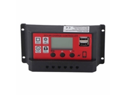 Controlador De Carga Solar Pwm Inteligente Y Ajustable De 12v/24v Y 10a Con Pantalla Lcd Y Salida Usb.
