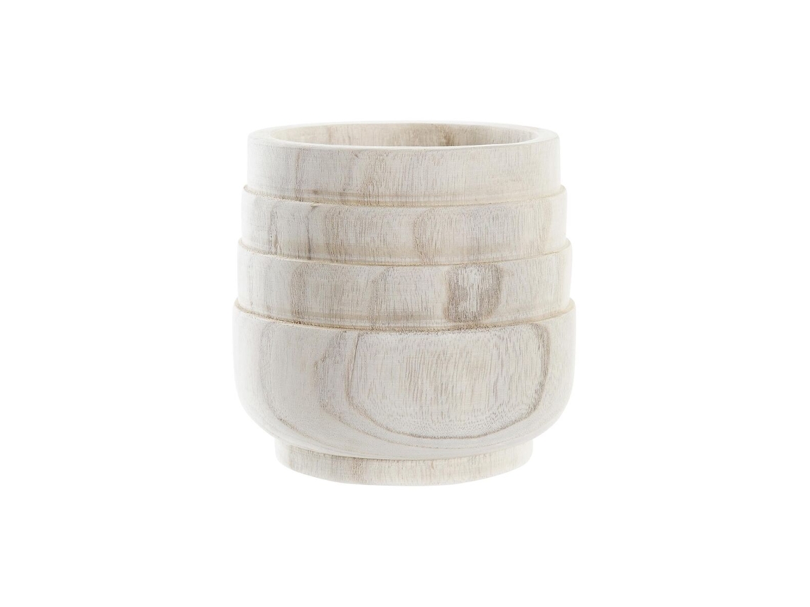 Macetero DKD HOME DECOR Marrón Natural Cuadrada Boho 17 x 17 x 16 cm