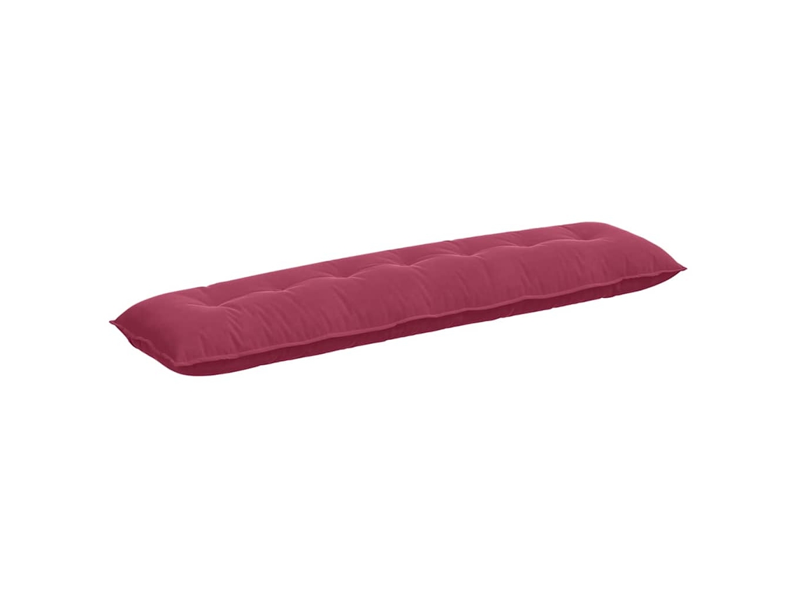 Cojín De Espalda Rojo Vino 200 X 50 Cm Tela De Pana