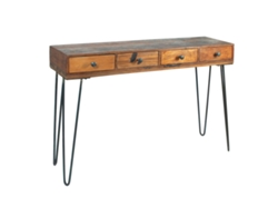 Mueble Auxiliar Marrón de Madera y Metal 76*30*110cm