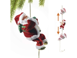 Escalador de Papá Noel para árbol de Navidad, sube y baja, funciona a pilas, con luces, música y sonidos. Aeuzwr