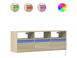 Maison Exclusive - Mueble De Tv De Pared Con Luces Led Roble Sonoma 130x31x45 Cm