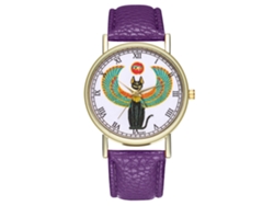 Reloj De Pulsera Analógico De Cuarzo Unisex Zhoulianfa Classic Fashion Con Correa De Pu Morada.