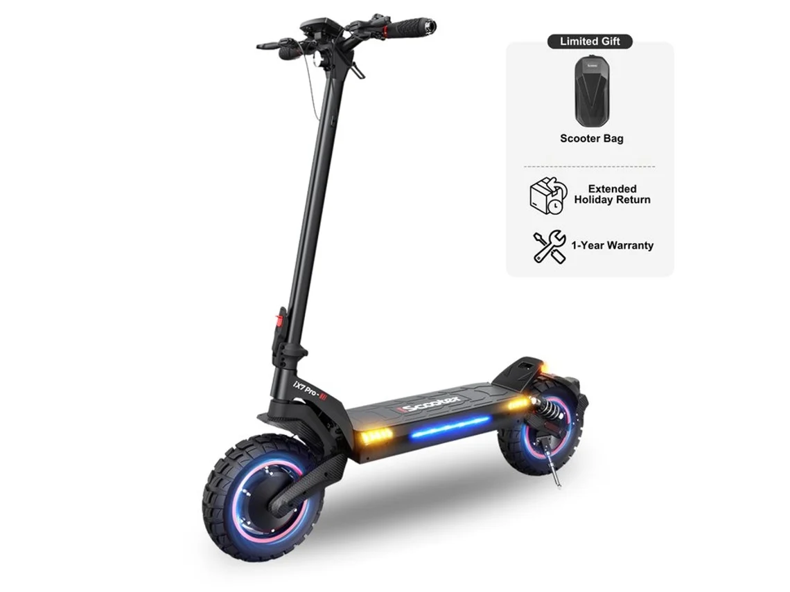 Patinete Eléctrico IX7 Pro 2000W, Autonomía 60km, Doble Suspensión
