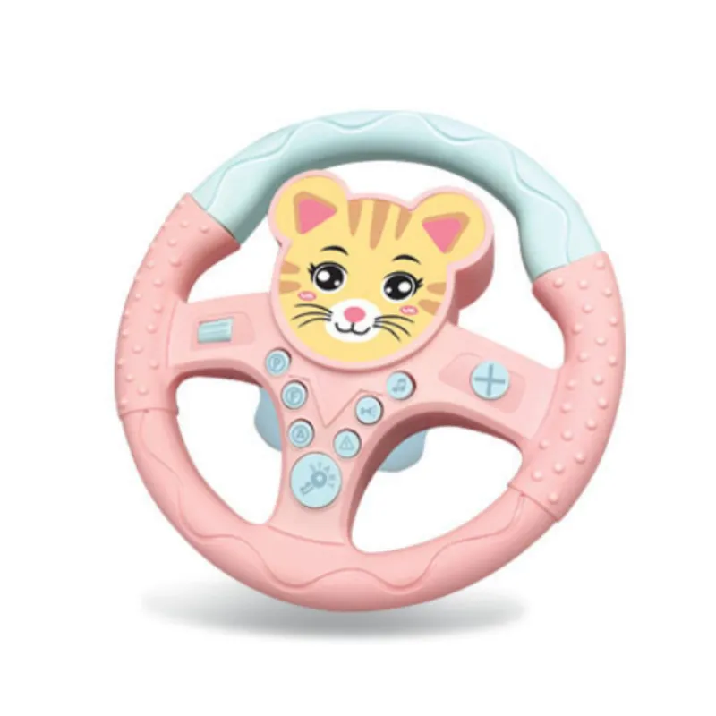 Volante Juguete Chrui Con Simulación De Conducción Y Efectos De Sonido (rosa Gato)