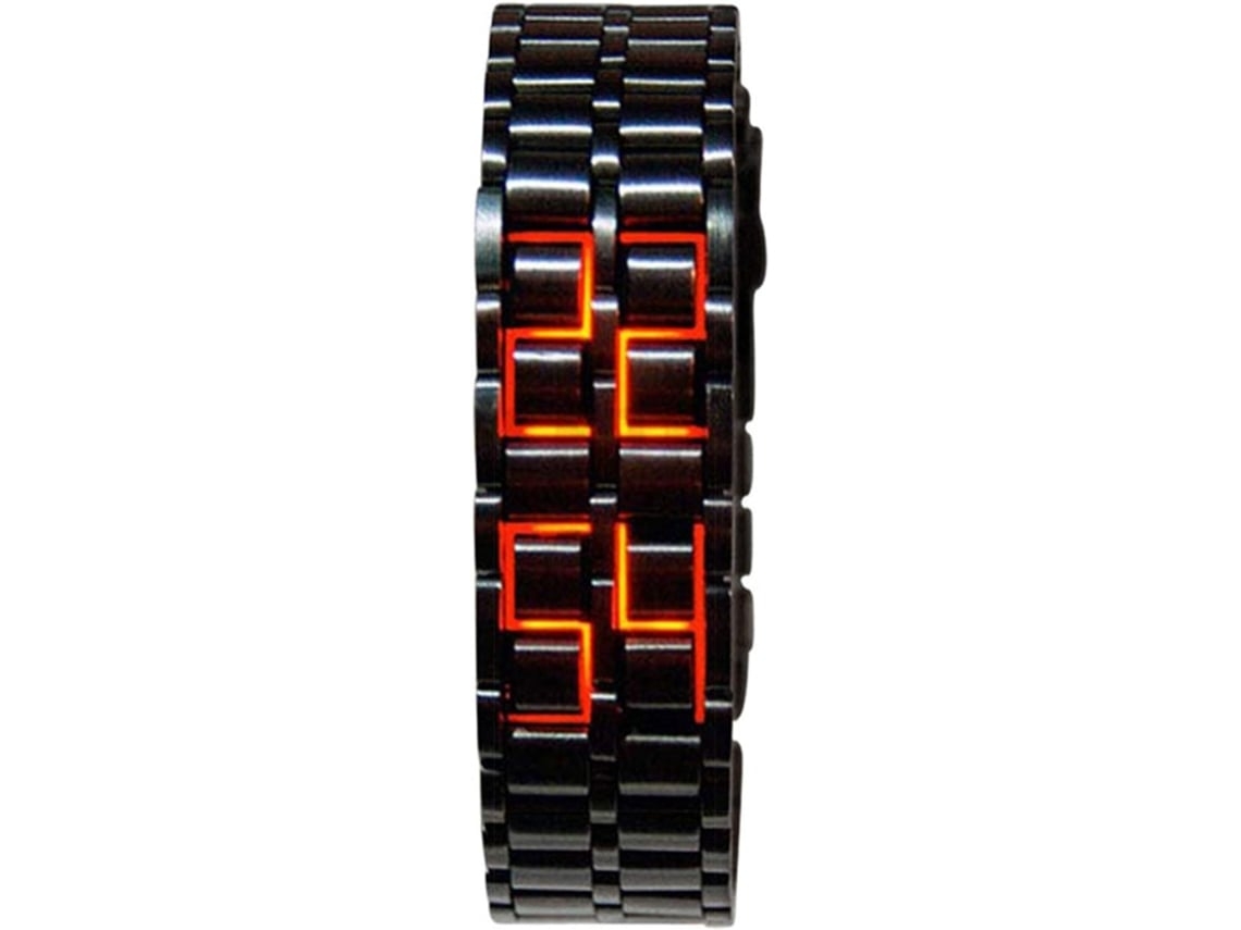 Reloj Digital Masculino Clásico Binario Cuadrado Led Relojes De Pulso Baño En Negro Yuysan