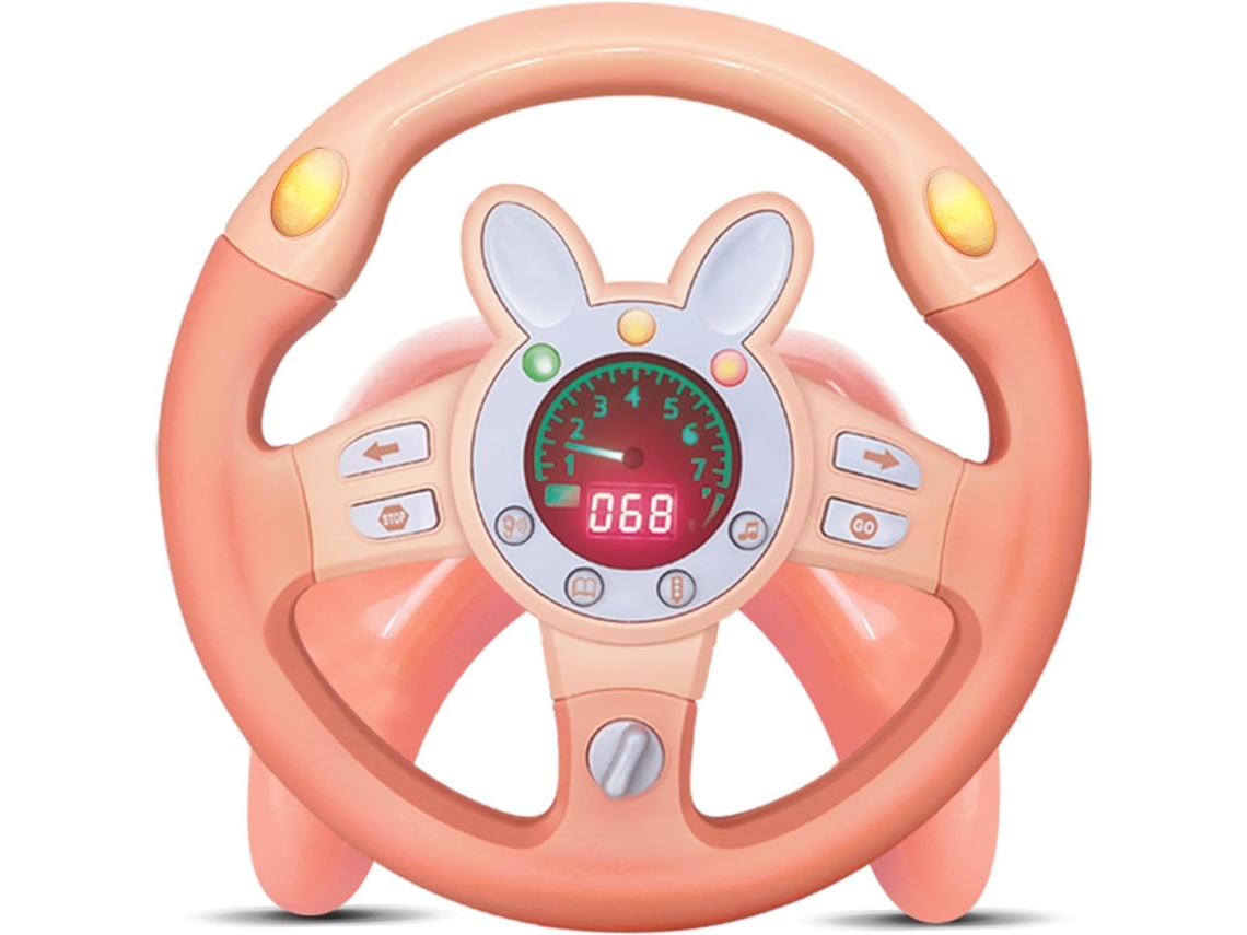 Volante Juguete Infantil Chrui Para Asiento Trasero Con Llave Y Música (rosa)