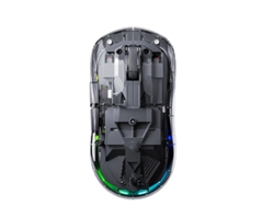 YIZHOOD SC660 Ratón Bluetooth inalámbrico transparente Conexión de tres modos Retroiluminación de carga Ajuste de DPI de seis velocidades Ligero Negro