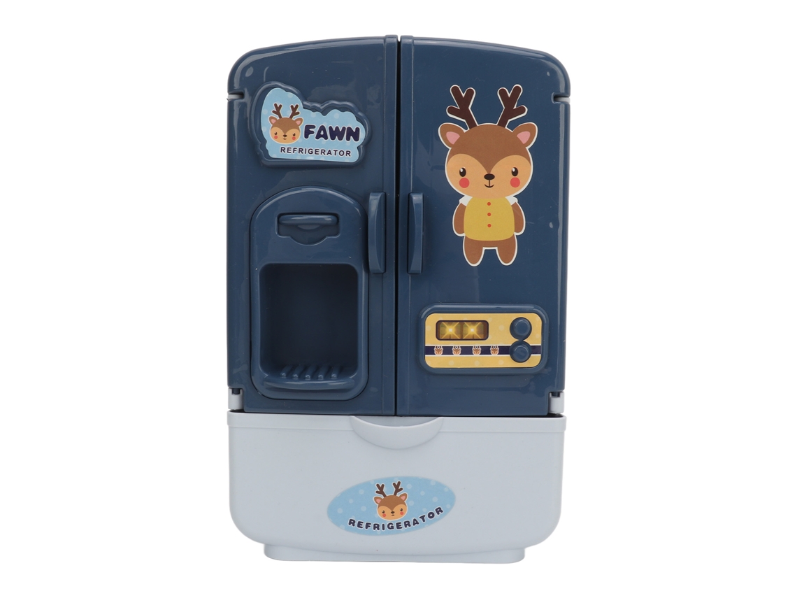 Yncm-nevera De Casa De Muñecas De Doble Puerta Azul, Juguete De Miniatura Para Simulación
