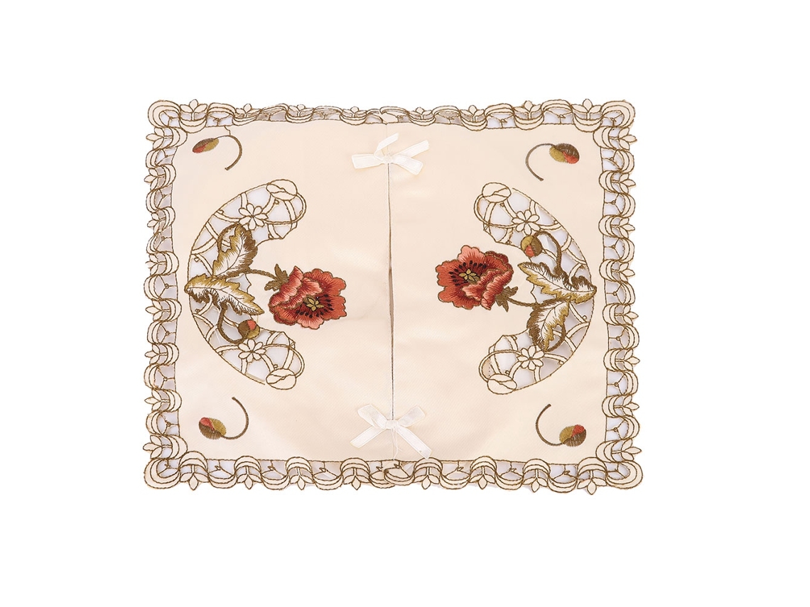 Una Caja De Pañuelos De Poliéster Cuadrada Bellamente Diseñada Con Bordado, Perfecta Para La Decoración Del Hogar.