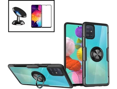 Kit Funda, Soporte y Protector de Cristal Templado Samsung Galaxy S10E Clear Armor Transparente y Negro