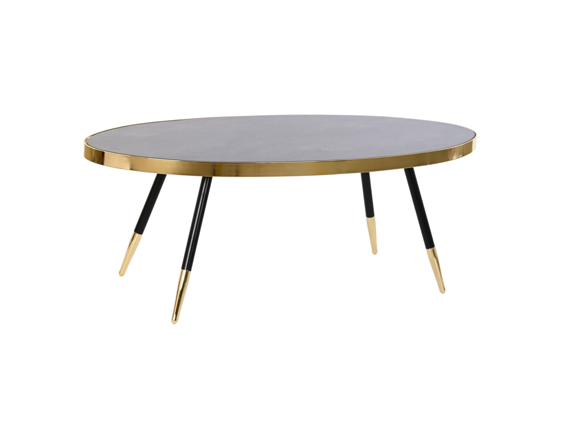Mesa de centro de acero y cristal con acabado efecto mármol, 110x50x41,5 cm, ALEXANDRA HOUSE LIVING