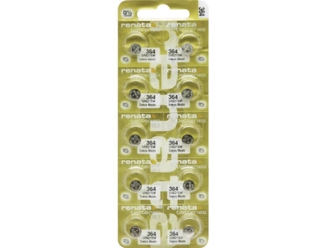 RENATA 364 Pila de Botón de Óxido de Plata 20 mAh 1.55V 10 Unidades