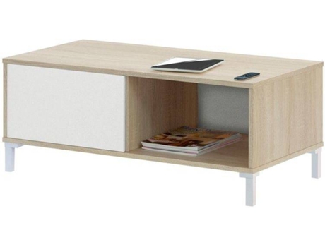 Mueble de Apoyo HABITDESIGN Brooklyn (Blanco Artik - Roble - Melamina - PVC y ABS - 100 x 40 x 50 cm)