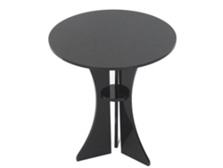 Mesa Redonda Miniatura Para Casa De Muñecas Negra Estable Acrílico Escala 1:6 Decoración Multiusos