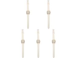 Conjunto 2 Relojes Pulsera Cuarzo Mujer Estilo Casual Luminosos Correas Imitación Cuero