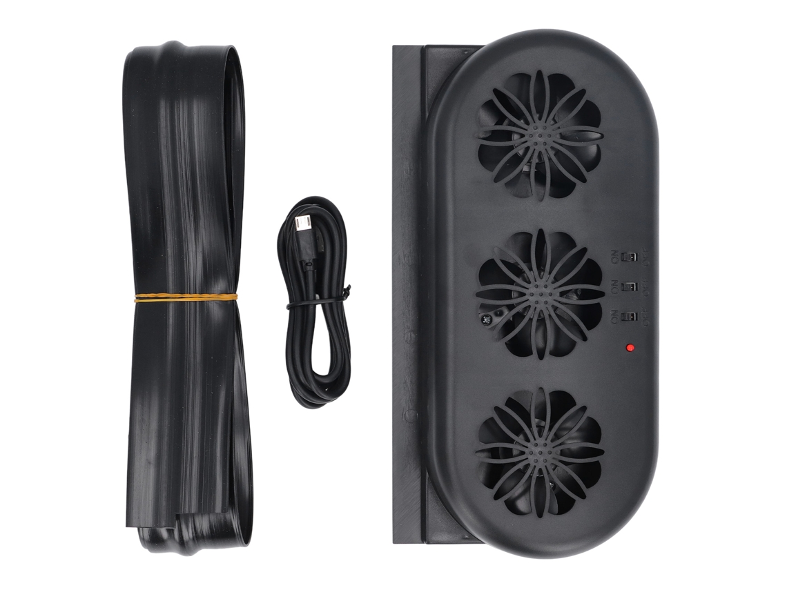 Ventilador USB para coche con 3 ventiladores, enfriamiento rápido y eliminación de olores.