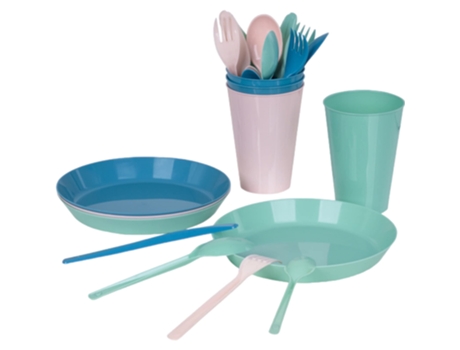 Vajilla Completa Reutilizable Set de 24 Piezas Colores Pastel TIENDA EURASIA