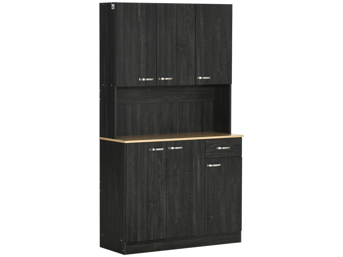 Aparador De Cocina, Mueble De Cocina Contemporáneo Con Múltiples Opciones De Almacenamiento, 6 Puertas, 1 Cajón + Gran Superficie Superior.