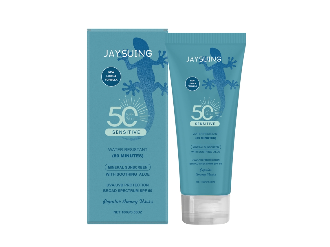 Protector solar suave y refrescante con FPS 50+ para pieles sensibles.