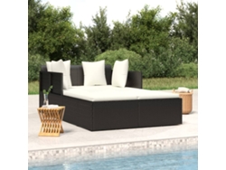 Tumbona HARLANV1 con cojines, 182x118x63 cm, mimbre.