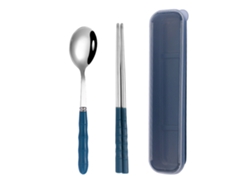 Juego de cubiertos portátiles: palillos y cucharas para acampar, paja de trigo y acero inoxidable TRUYUETY