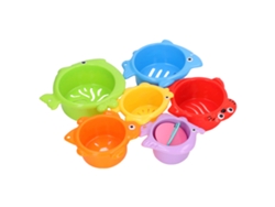 Juego De Vasos Apilables Para Bebés, 6 Piezas, Forma De Pez, Juego De Baño Educativo Con Dibujos Animados