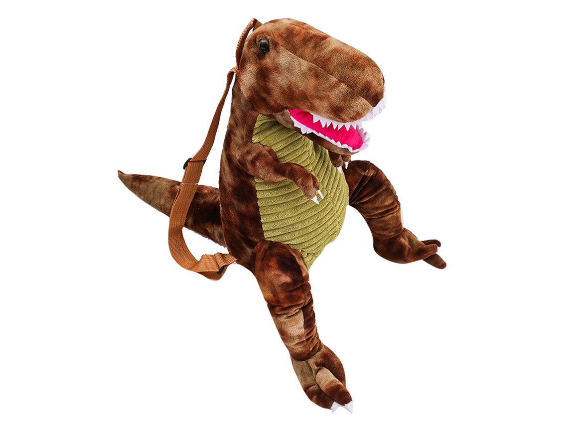 Mochila De Peluche De Dinosaurio 3d Para Niños, Ideal Para La Escuela, Viajes Y Acampadas. Lindo Animal Marrón.