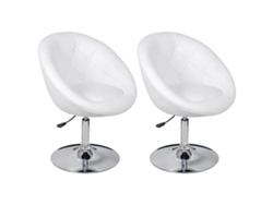 Maison Exclusive - Taburetes De Cocina 2 Unidades Cuero Sintético Blanco