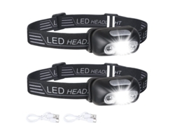 Linterna Frontal Led, 2 Baterías Recargables Usb, Con Sensor De Movimiento Y Modos De Luz Roja.