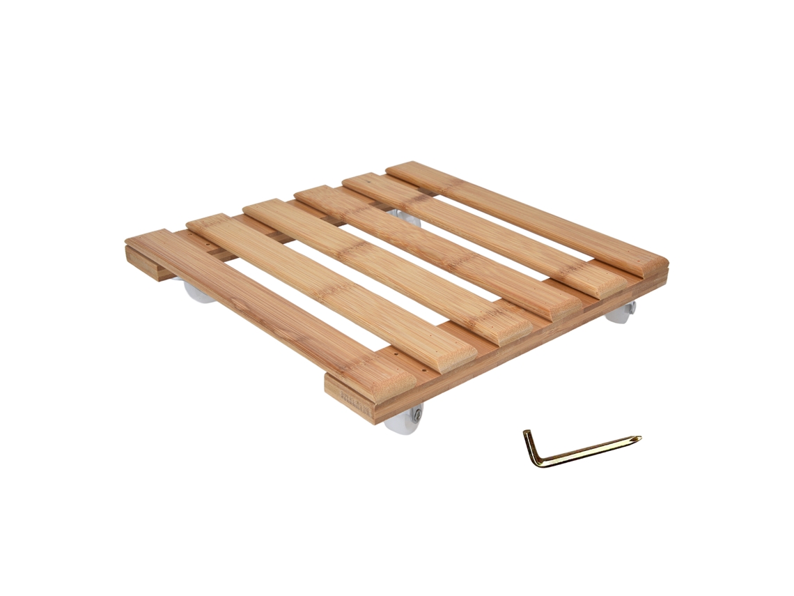 Soporte cuadrado para plantas Primerox con ruedas giratorias de 360° para macetas de 25x25 cm (sin marca)