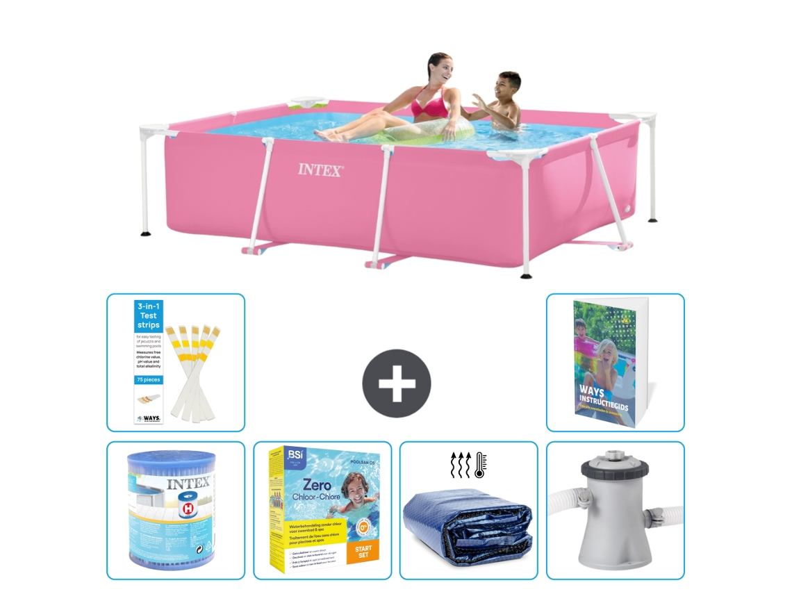 Intex Piscina Com Estrutura Retangular - 220x150x60 Cm - 7-peças S50