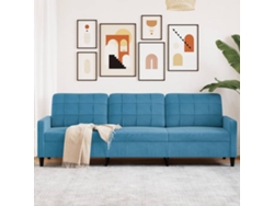 Sofá De 3 Plazas Terciopelo Azul 210 Cm