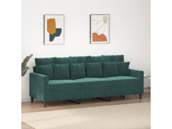 Sofá De 3 Plazas | Sofá De Salón | Sofá De Descanso Terciopelo Verde Oscuro 180 Cm Wsd514141