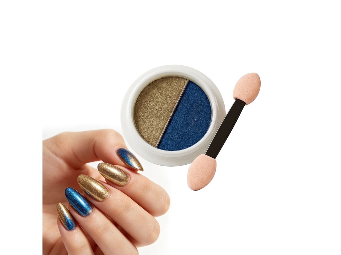 Polvo para uñas con efecto espejo bicolor que cambia de color