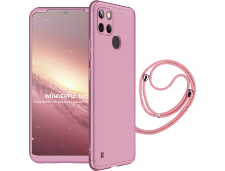 Funda Realme C25Y Slim Armor 360º con Cordon Rosa