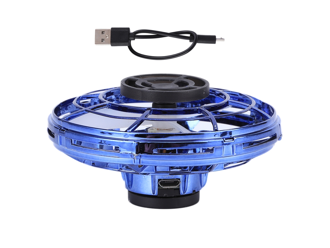 Mini dron LED 2026, juguete volador con rotación de 360 grados, juguete volador por inducción, antiestrés, azul.