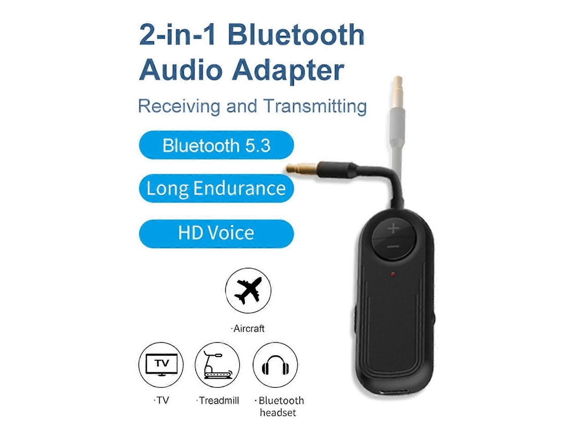 Receptor y transmisor de audio Bluetooth 5.3 con entrada auxiliar de 3,5 mm y micrófono Rosewell