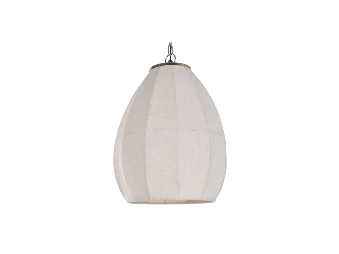 Lampara Techo Algodon Hierro Natural 37x37x50cm
