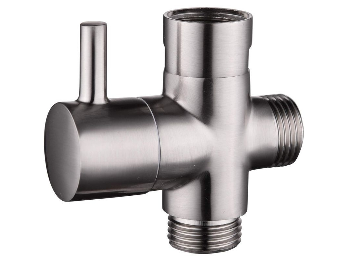 Válvula De Latón Macizo De 3 Vías G1/2" Para Ducha De Mano Universal, Acero Inoxidable Cepillado Dsf007na