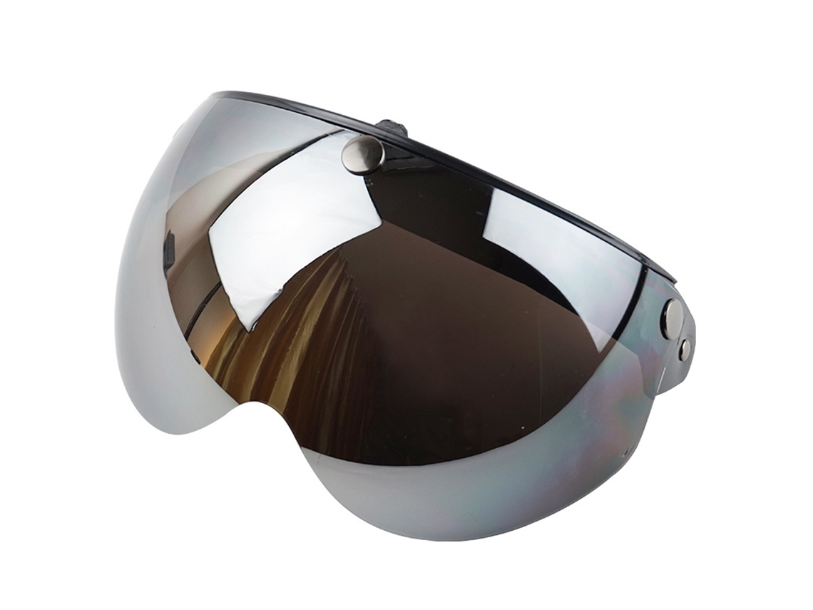 2026-visera Para Casco Retro De 3 Botones Protector Contra Viento Y Sol Para Cascos De Moto De Media Cara Universal