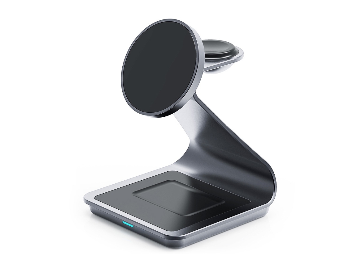 Cargador inalámbrico 3 en 1 para MagSafe, estación de carga inalámbrica de aleación de aluminio, compatible con iPhone 14/13/12, Apple Watch, AirPods Pro/3/2 (negro) CHRONUS