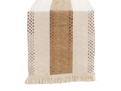 Elegante camino de mesa estilo bohemio, decoración rústica de granja con intrincados bordados de nudos para acentos de sala de estar de primavera, 30 x 1