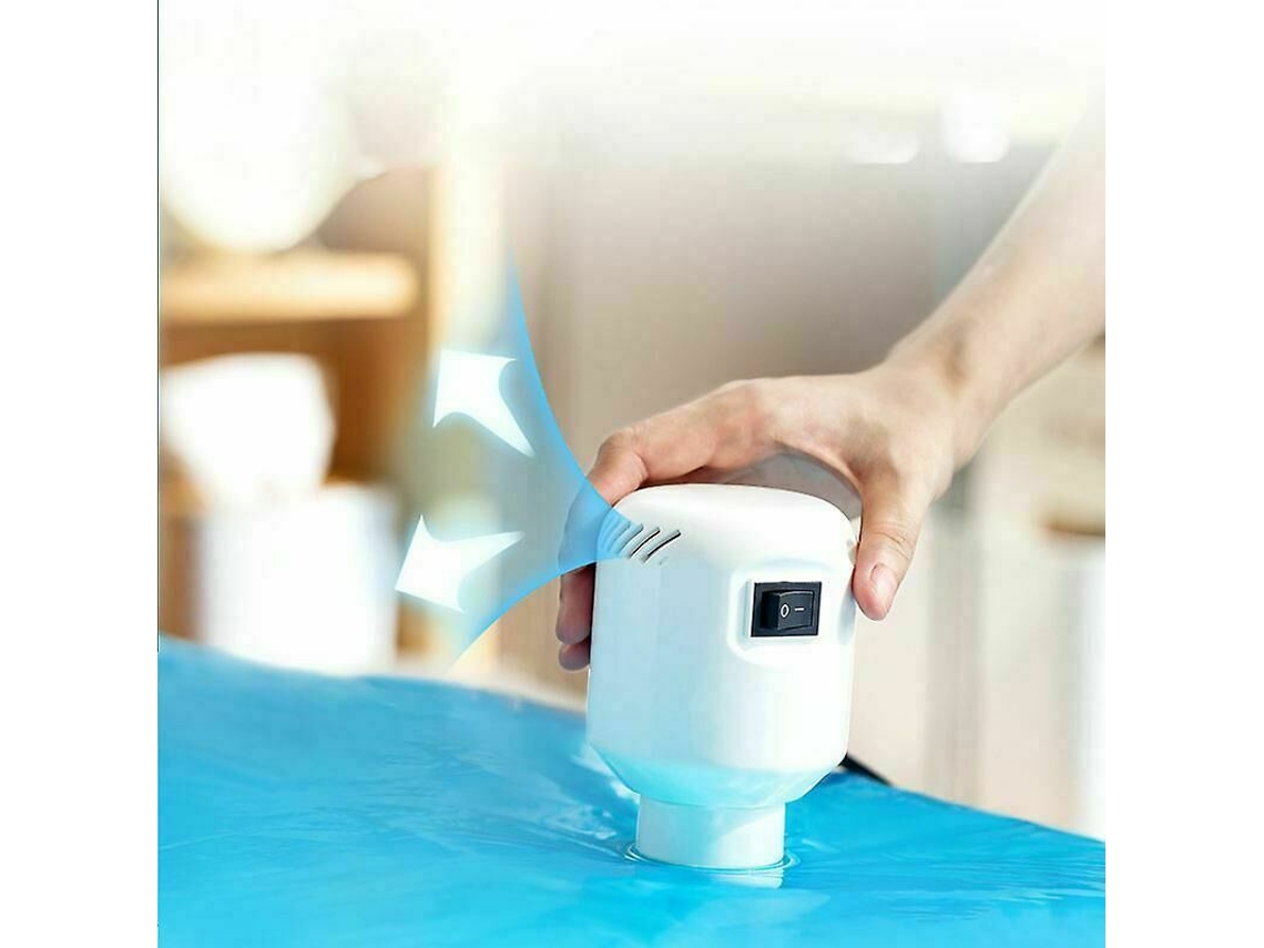 Bomba de vacío eléctrica para almacenar ropa en casa y mientras viaja, proporciona un sellado ideal para bolsas de almacenamiento.