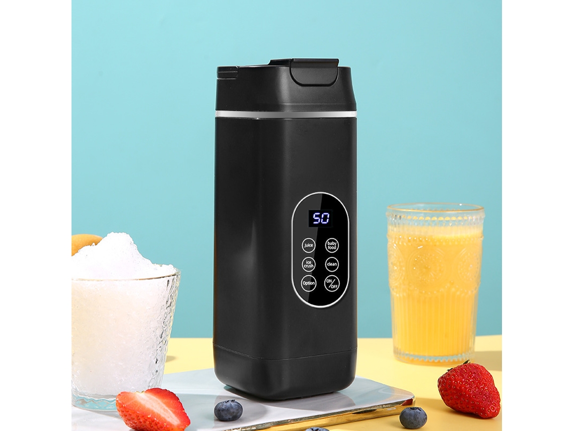Exprimidor de frutas Eifson de 420 ml, carga USB, autolimpiable con 12 cuchillas (negro)