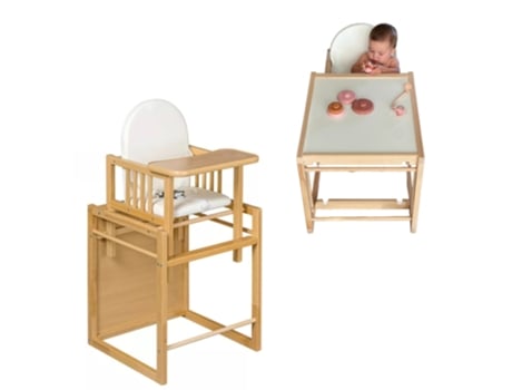 Trona Evolutiva Bebe Portatil De Madera De Haya Evoluonge. Convertible En Mesa Y Silla Infantil. Asiento Acolchado COOL · DREAMS