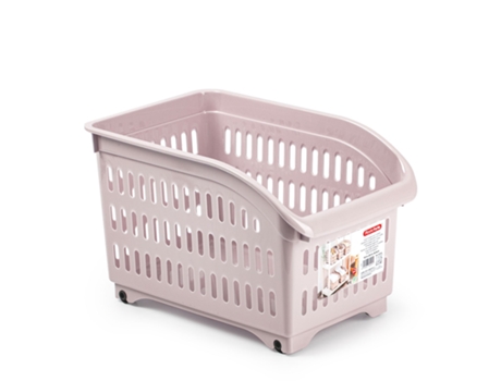 Cesta Organizadora con Ruedas Nº 2 Ideal Armarios Rosa