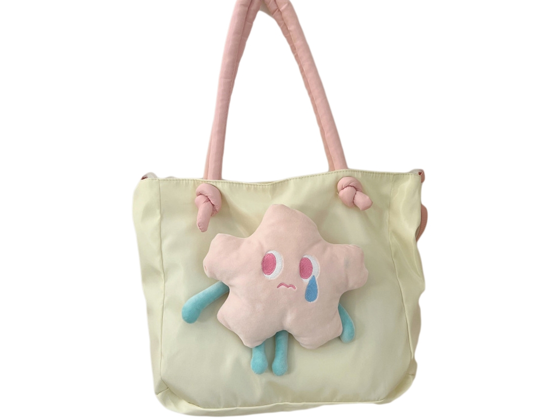 Bolso Tote De Nailon De Gran Capacidad Con Figura De Estrella Extraíble Para Pc, Libro, Pintalabios.